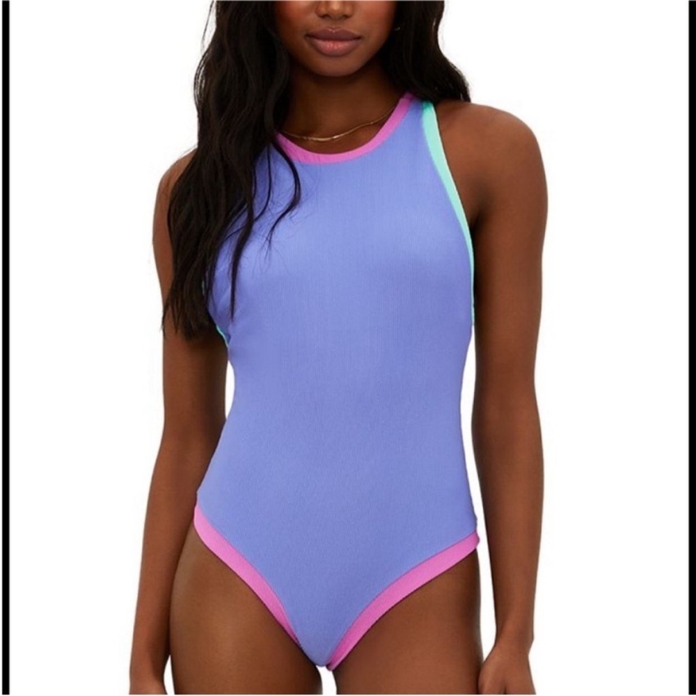 Beach Riot Steph One Piece Swimsuit in High Tide Colorblock